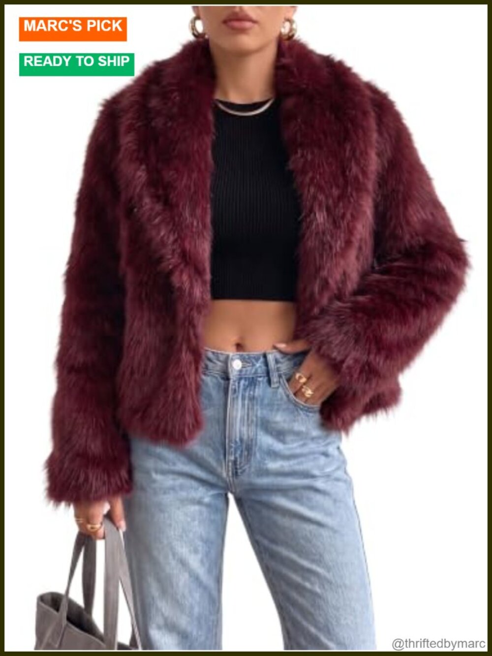 Womens Faux Fur Coat Winter Shawl Collar Short Fluffy Jacket